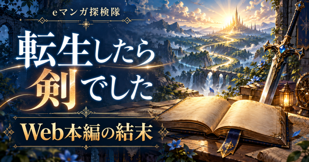 転生したら剣でしたWeb本編の結末を象徴する開かれた古書と剣と未来へ続く道